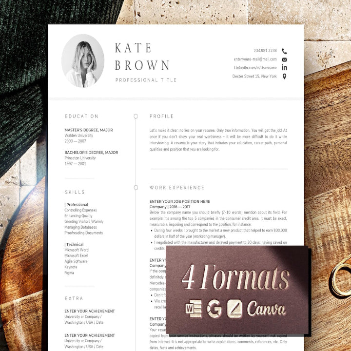 Resume Template Canva with Cover Letter