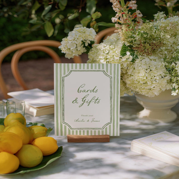 Sage Green Cards and Gifts Sign Template